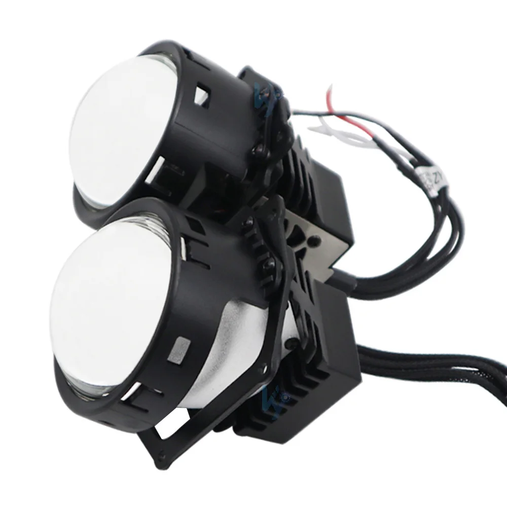 Led Çift ışık lensi 3.0 İnç Bi LED Projektör Lens Güçlendirme Evrensel Farlar Modifiye led ışık lensi 5500K Odak Hi Lo İşın - 4