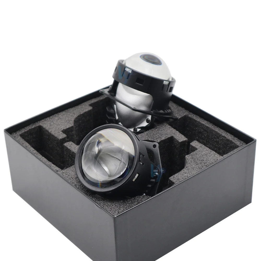 Led Çift ışık lensi 3.0 İnç Bi LED Projektör Lens Güçlendirme Evrensel Farlar Modifiye led ışık lensi 5500K Odak Hi Lo İşın - 5