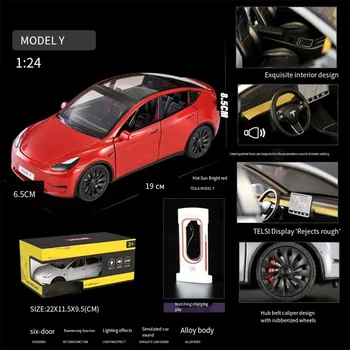 1: 24 Yeni Enerji Tesla MODELİ Y Mini Alaşım Araba Modeli Diecasts Araçlar Simülasyon Arabalar Oyuncak Dekorasyon Çocuk Yılbaşı Hediyeleri Çocuk Oyuncak