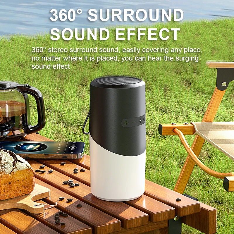Açık bluetooth hoparlör Kamp atmosfer ışığı Taşınabilir Hifi Stereo Ses Surround Müzik Çalar Mini Su Geçirmez Hoparlör - 2
