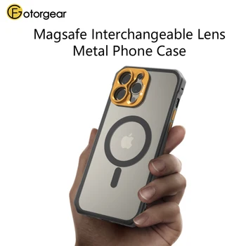 Fotorgear Manyetik telefon kılıfı Metal Koruyucu Telefon Kılıfı için iPhone14 13 12 Pro Max Artı 17mm Telefon Lens
