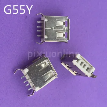 10 adet G55Y USB 2.0 4pin A Tipi Dişi soketli konnektör Kıvırcık Ağız Bükülmüş Ayak Veri İletimi için Şarj