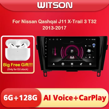 WITSON Android 11 AI SES Araba Radyo Nissan Qashqai İçin J11 X-Trail 3 T32 2013-2017 Carplay Otomatik Stereo Navigasyon Multimedya