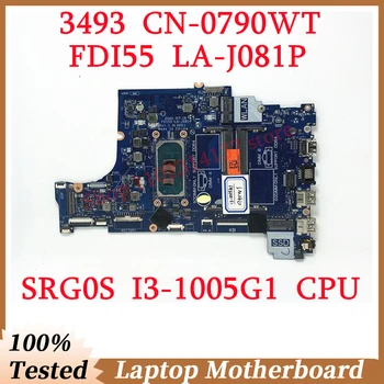 DELL 3493 için CN-0790WT 0790WT 790WT İle SRG0S I3-1005G1 CPU Anakart DYI55 LA-J081P Laptop Anakart 100 % Tam İyi Çalışıyor