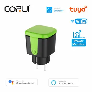 CORUI Tuya 16A Akıllı wifi prizi AB Su Geçirmez Güç Monitör Soketi Zamanlama Fonksiyonu Alexa Google Ev ile Çalışmak Akıllı Yaşam