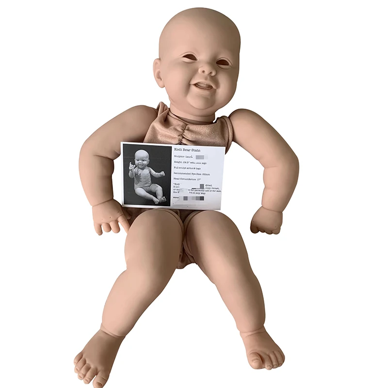 24.5 inç Yeniden Doğmuş bebek kiti Taze Renk Yumuşak Dokunuşlu Bitmemiş Bebek Parçaları - 5