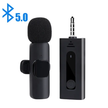 Mini Mikrofon iPhone Android için Canlı Yayın Oyun Telefonu Mikrofon 3.5 mm Kablosuz Yaka Mikrofonu Taşınabilir Ses Video Kayıt