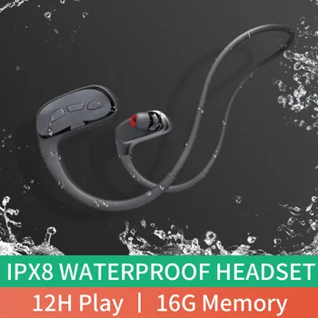 IPX8 Su Geçirmez Bluetooth Kulaklık Kablosuz Stereo Kulaklık BT Spor Kulaklık Kulakiçi 16GB Hafıza Kartı ile Xiao mi Huawei