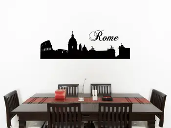 Roma Skyline Oturma Odası Yemek Mutfak Yatak Odası Çıkartması duvar sanatı yapışkanı Resim Dekor