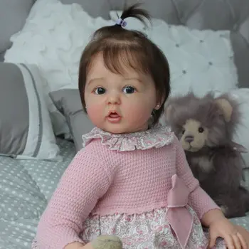 CUAİBB 55 cm Silikon Vinil Yeniden Doğmuş Bebek Bebek Kiti 3D Cilt Görünür Damarlar Gerçekçi Bebek Canlı Bebekler Kızlar için hediyeler